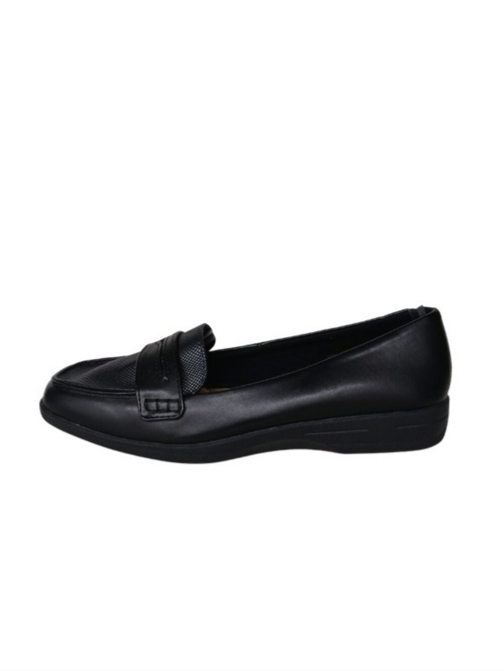 Time & Tru Penny Loafers Women's 9 W Black Faux Leather Slip-on Shoes
